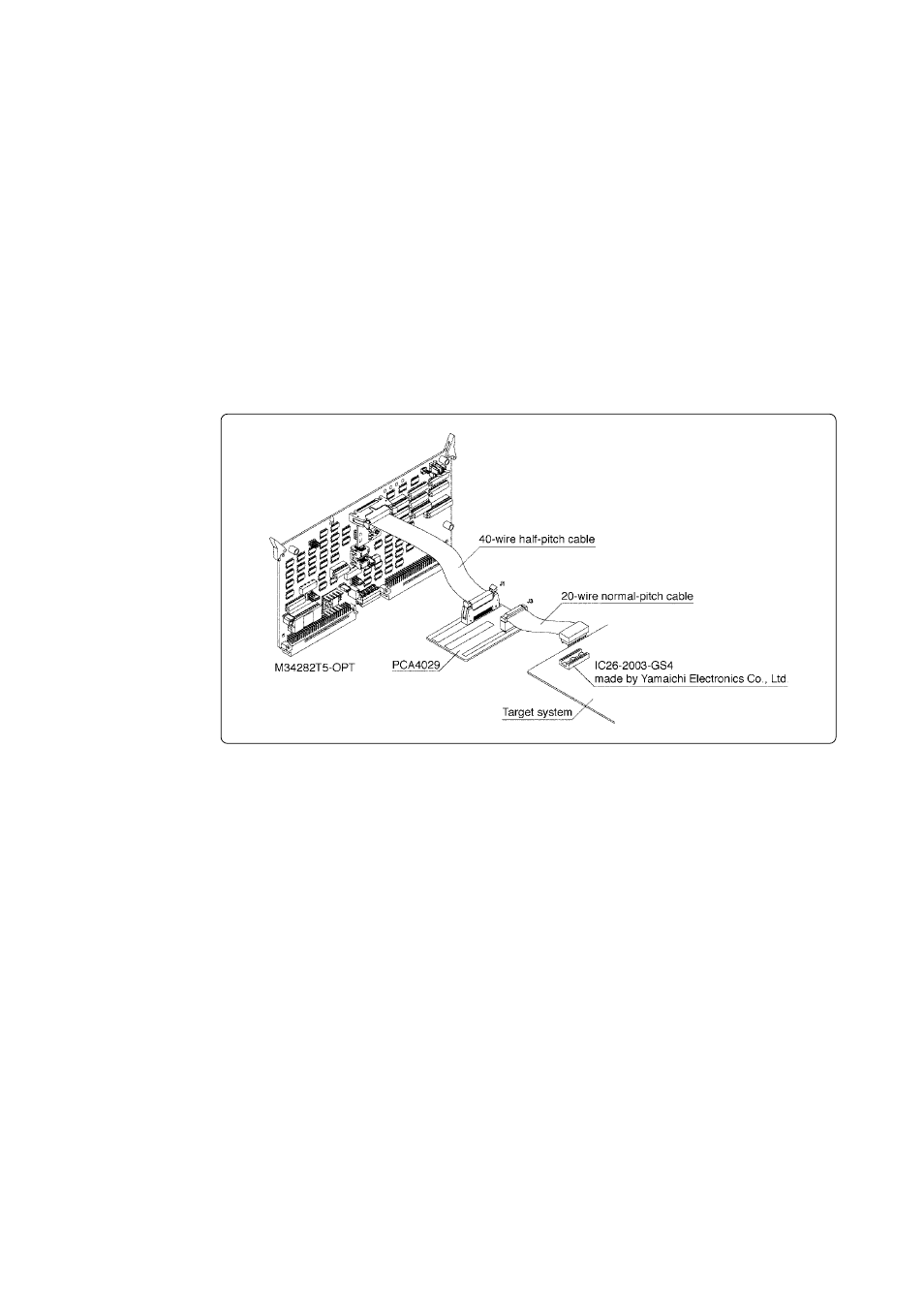 6 connecting mcu board to target system | Renesas MCU Board for PC4400 Emulator System M34282T5-OPT User Manual | Page 22 / 40