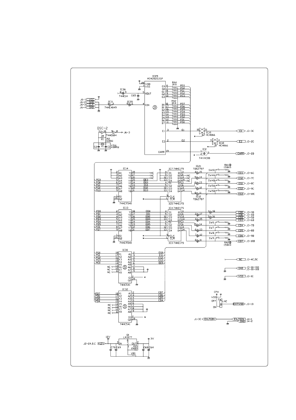 M34282t5-opt connection circuit diagram | Renesas MCU Board for PC4400 Emulator System M34282T5-OPT User Manual | Page 35 / 40