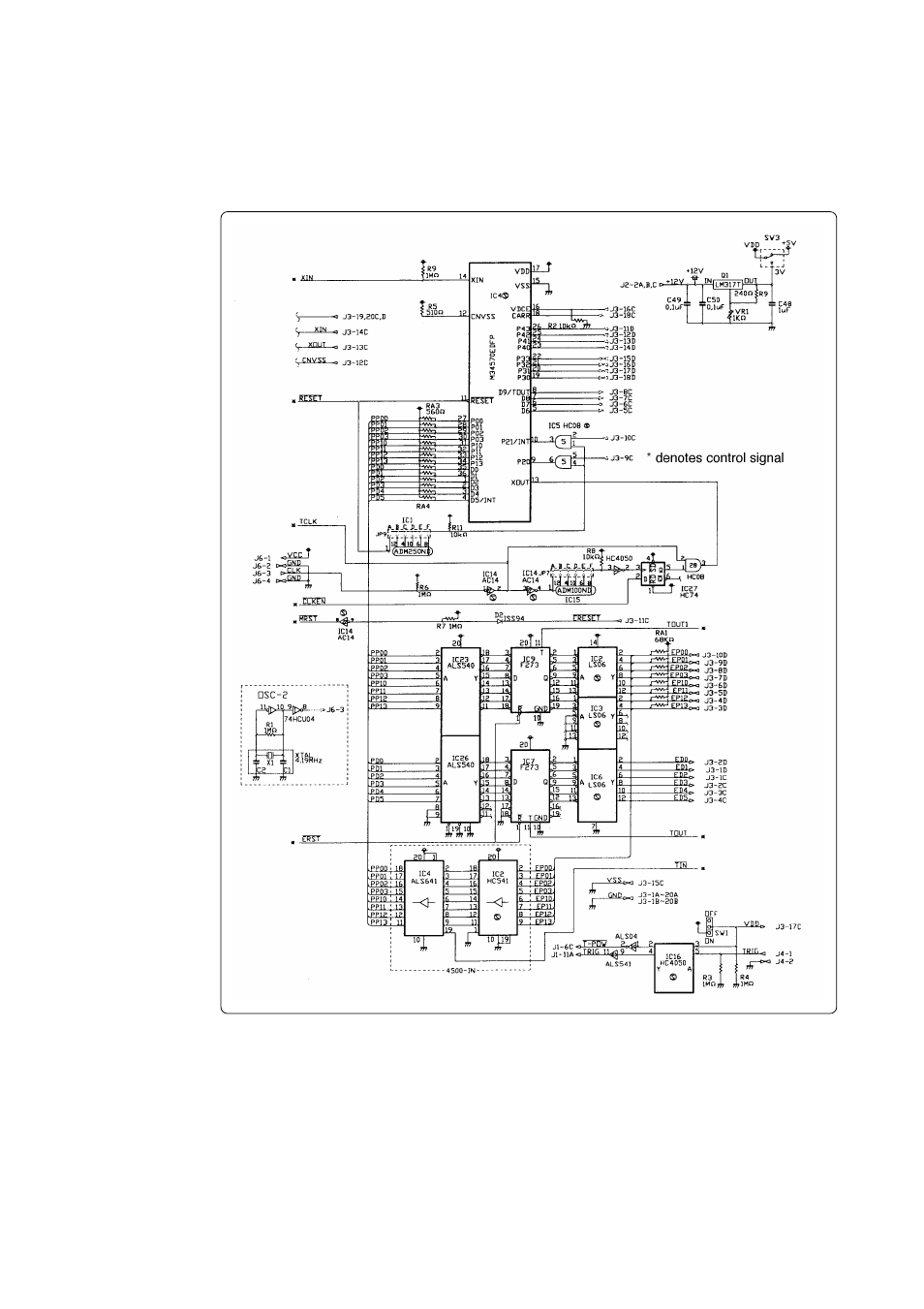 Connection circuit diagram | Renesas MCU Board for PC4504 Emulator System M34570T-MCU User Manual | Page 33 / 36