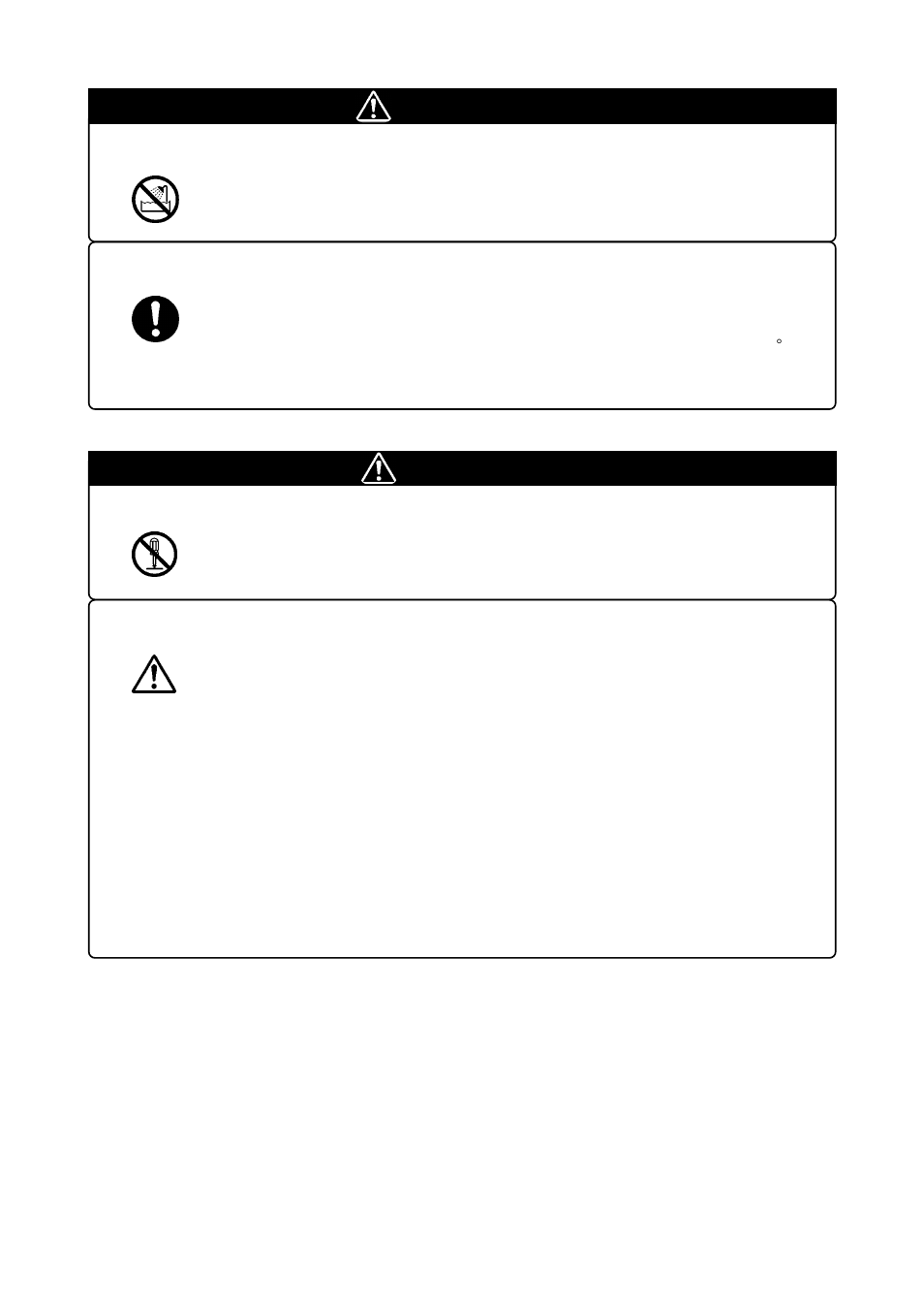 Warning, Caution, Warning for installation | Warnings for use environment, Caution to be taken for modifying this product, Cautions to be taken for handling this product | Renesas Emulation Pod M37760T-RPD-E User Manual | Page 11 / 66