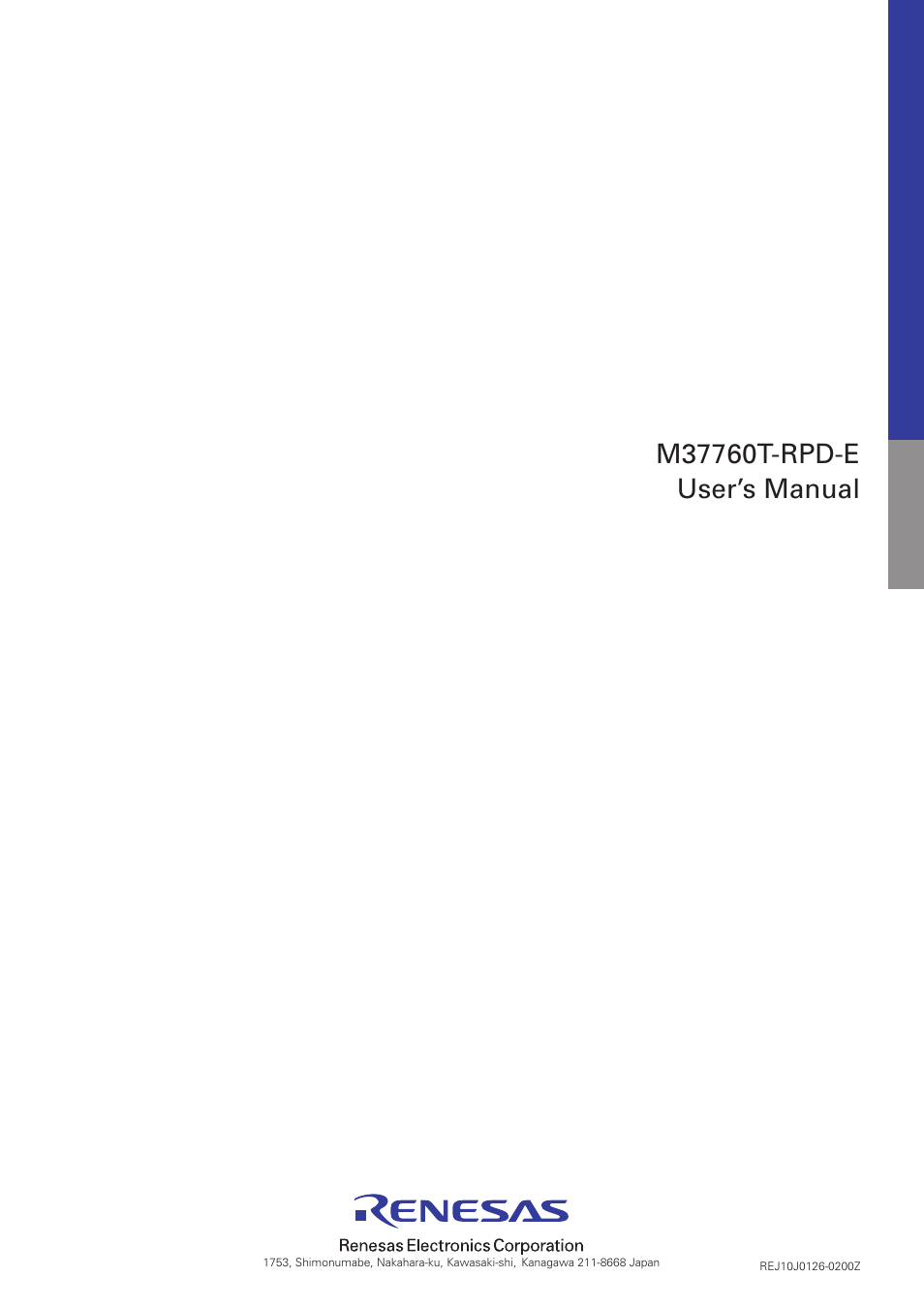 User’s manual | Renesas Emulation Pod M37760T-RPD-E User Manual | Page 66 / 66