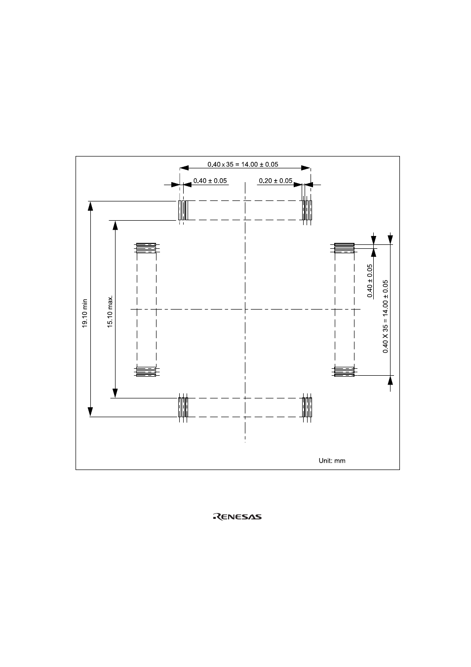 3recommended dimensions for user system mount pad, Figure 5 recommended dimensions for mount pad, Recommended dimensions for user system mount pad | Renesas TFP-100G User Manual | Page 17 / 24