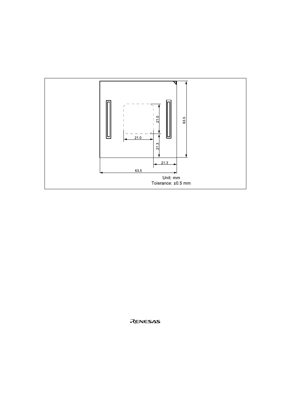 4dimensions for user system interface cable head, Dimensions for user system interface cable head | Renesas TFP-100G User Manual | Page 18 / 24