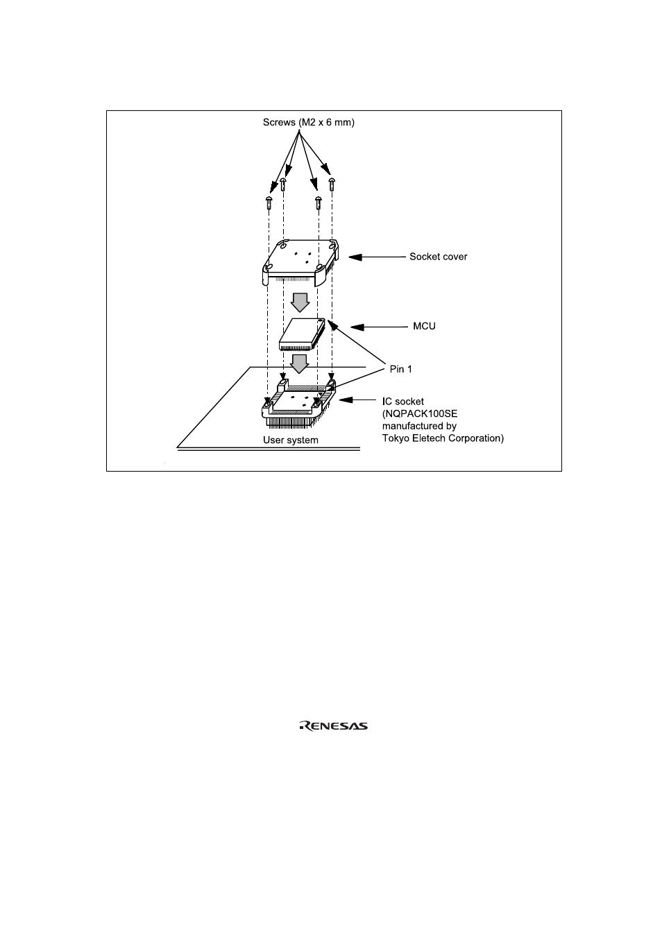 Figure 8 installing mcu to user system | Renesas TFP-100G User Manual | Page 21 / 24