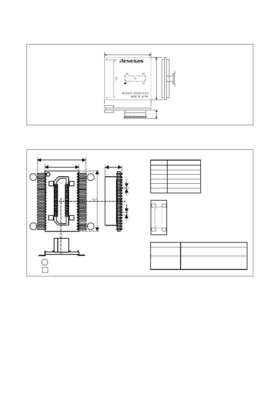 External dimensions of the m30263t-42ssb, External dimensions of the m3t-ssop42b-450 | Renesas M30263T-42SSB User Manual | Page 5 / 6
