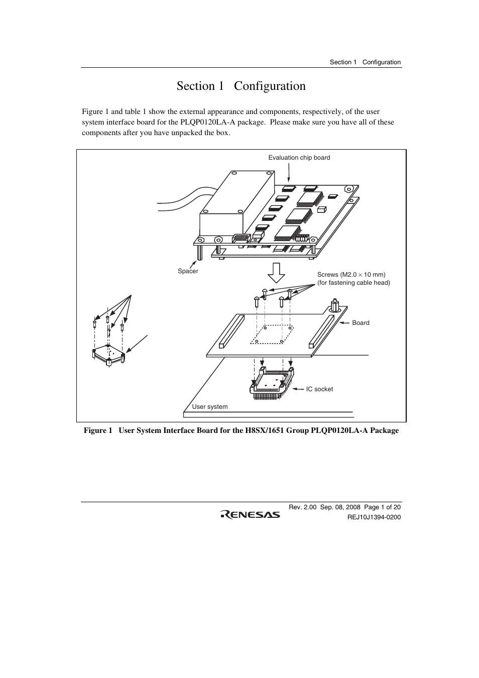 Section 1 configuration | Renesas H8SX/1651 User Manual | Page 15 / 38