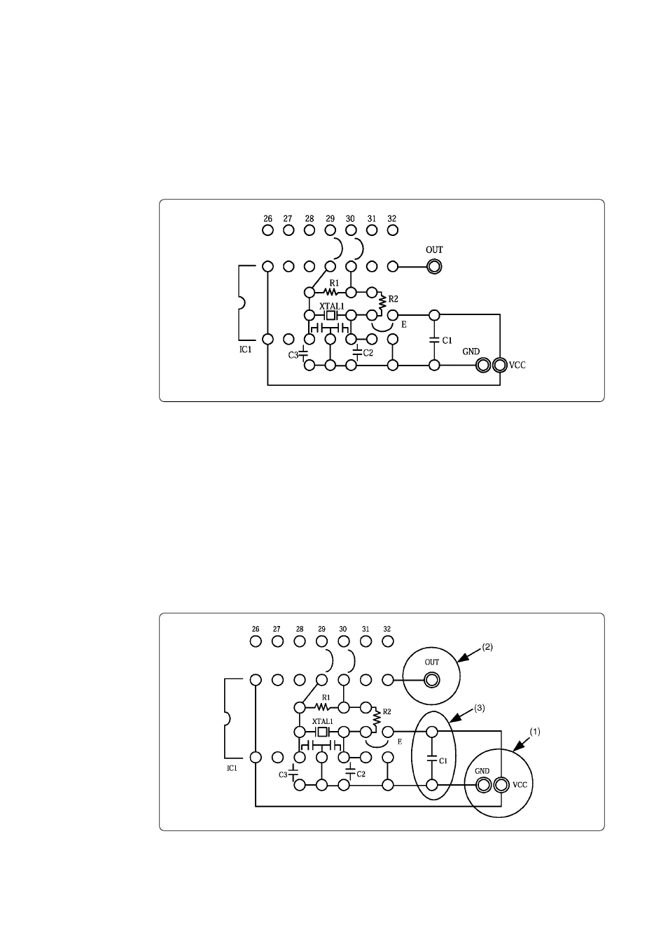 Outline, Pattern of oscillator circuits, Connecting the oscillator circuit pattern | Renesas Converter Board PCA7750G02 User Manual | Page 4 / 6