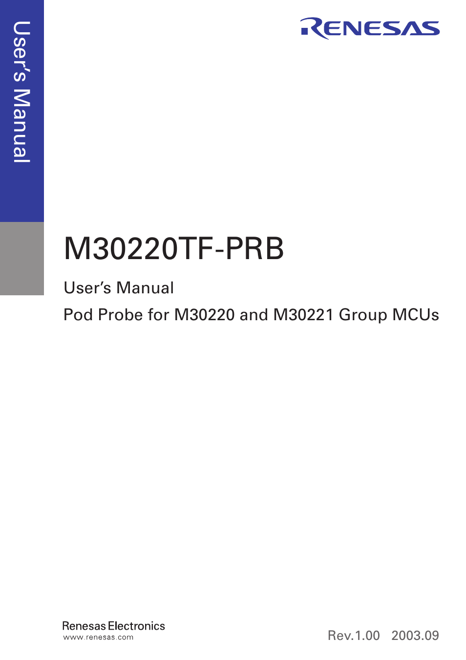 Renesas M30220TF-PRB User Manual | Page 3 / 56
