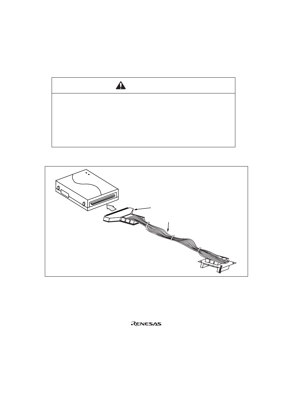 Section 2connection procedures, Section 2, Connection procedures | Warning | Renesas TQFP-100G User Manual | Page 10 / 22