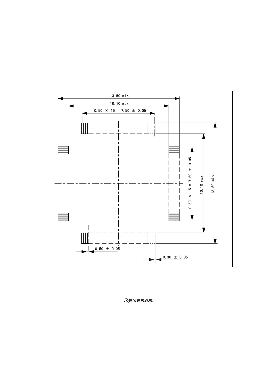 3recommended dimensions for user system mount pad, Figure 5 recommended dimensions for mount pad, Recommended dimensions for user system mount pad | Renesas H8/3627 Series User Manual | Page 15 / 22