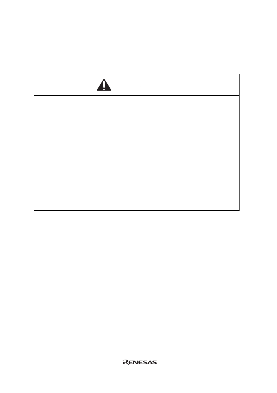 Section 4 notice, Warning | Renesas H8/36049 User Manual | Page 20 / 22