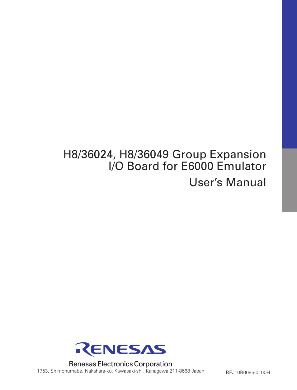 User’s manual | Renesas H8/36049 User Manual | Page 22 / 22