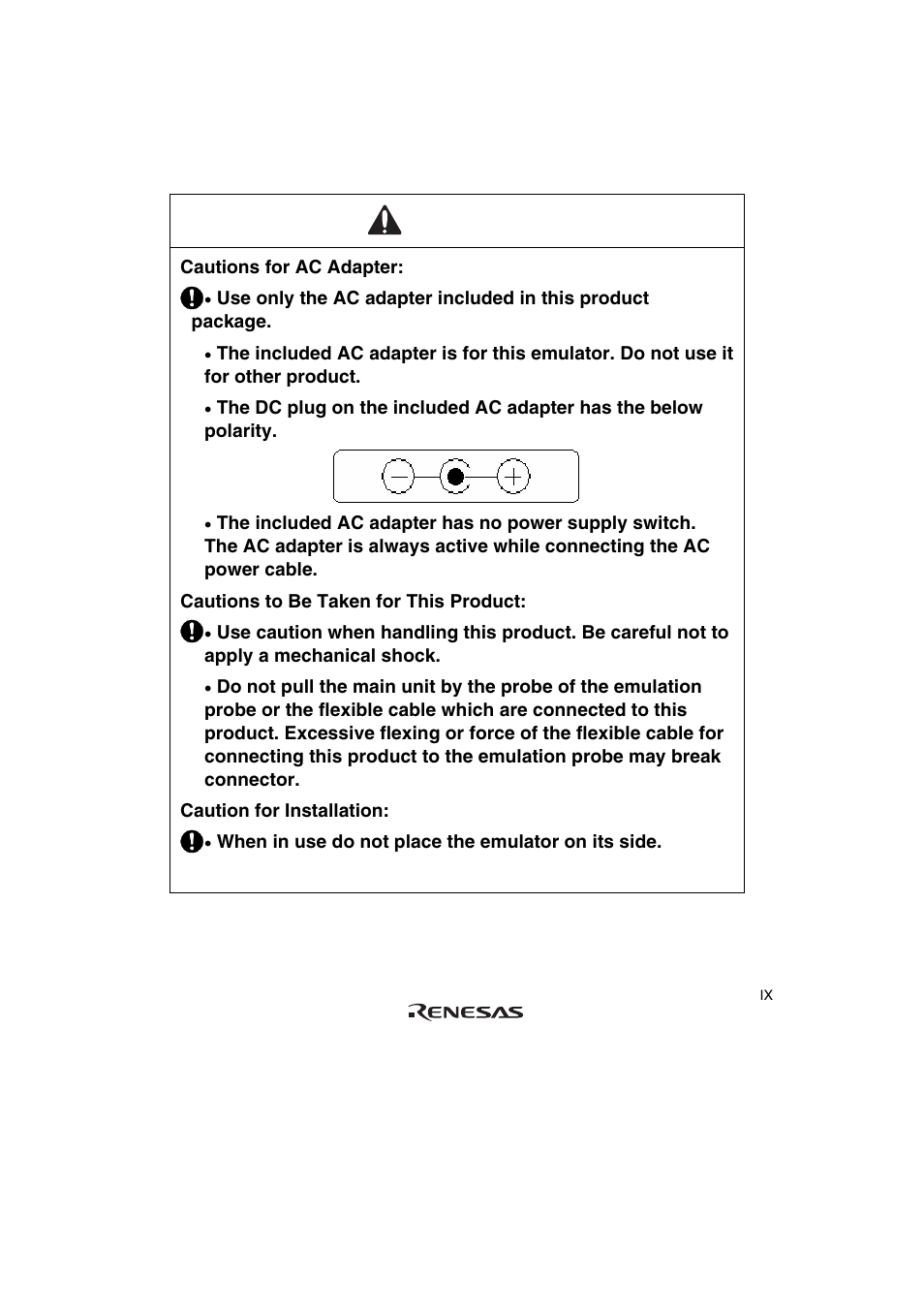 Caution | Renesas R0E571370CFK00 User Manual | Page 15 / 42