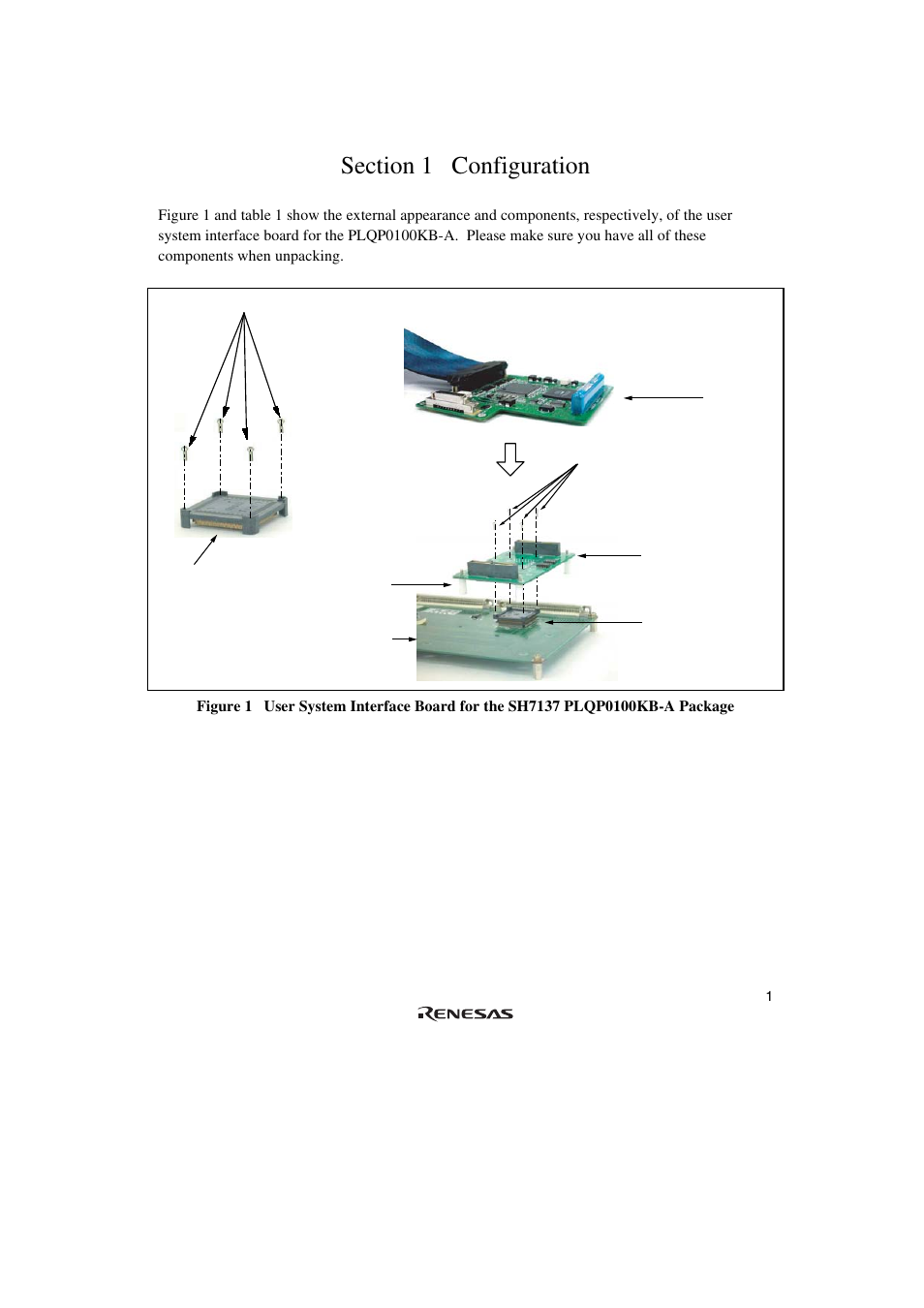 Section 1 configuration | Renesas R0E571370CFK00 User Manual | Page 19 / 42