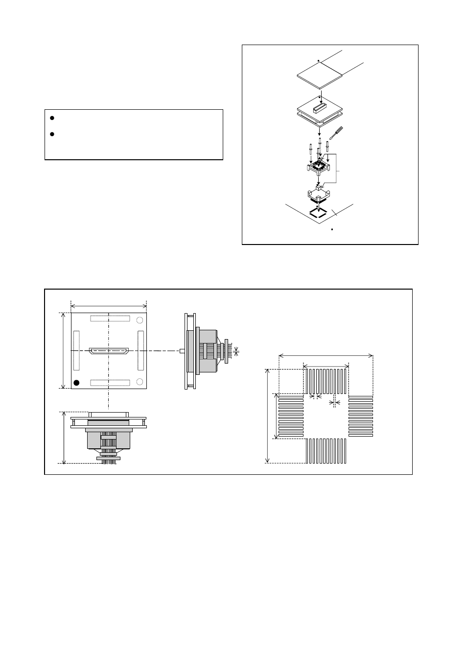 Connection procedure, External dimensions and a sample foot pattern, Connection procedure (see figure 3) | Renesas M34553T-PTCB User Manual | Page 3 / 4