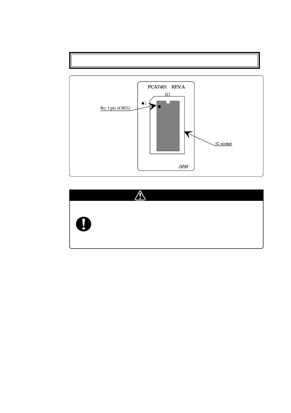 3 mounting an mcu into the adapter, Caution, Caution to be taken for handling an mcu | Renesas PCA7401 User Manual | Page 11 / 20