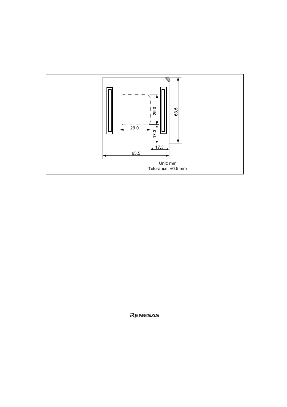 4dimensions for user system interface cable head, Dimensions for user system interface cable head | Renesas FP-80A User Manual | Page 17 / 22