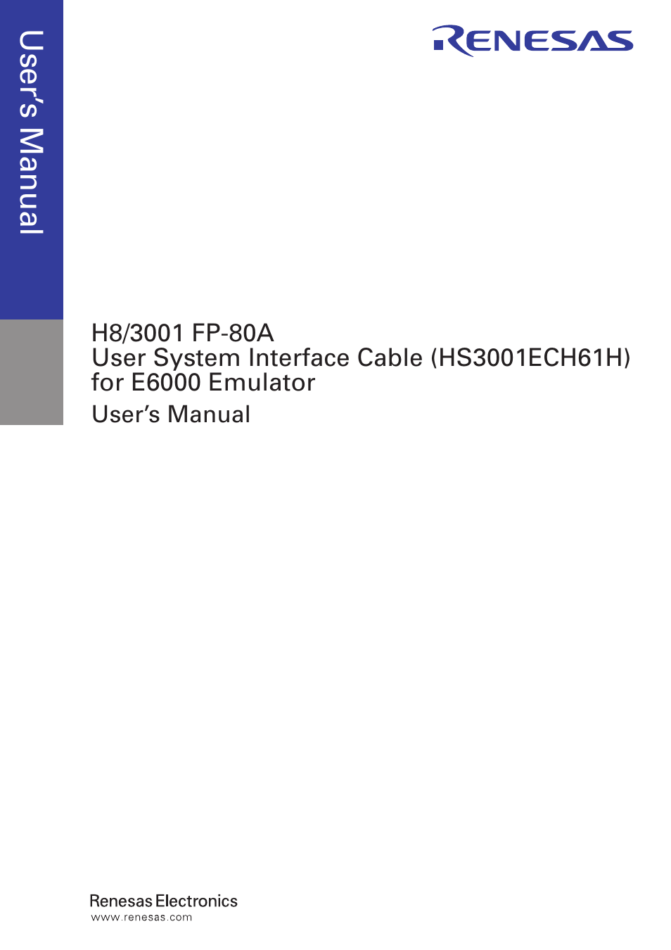 Use r’s m an ua l | Renesas FP-80A User Manual | Page 3 / 22