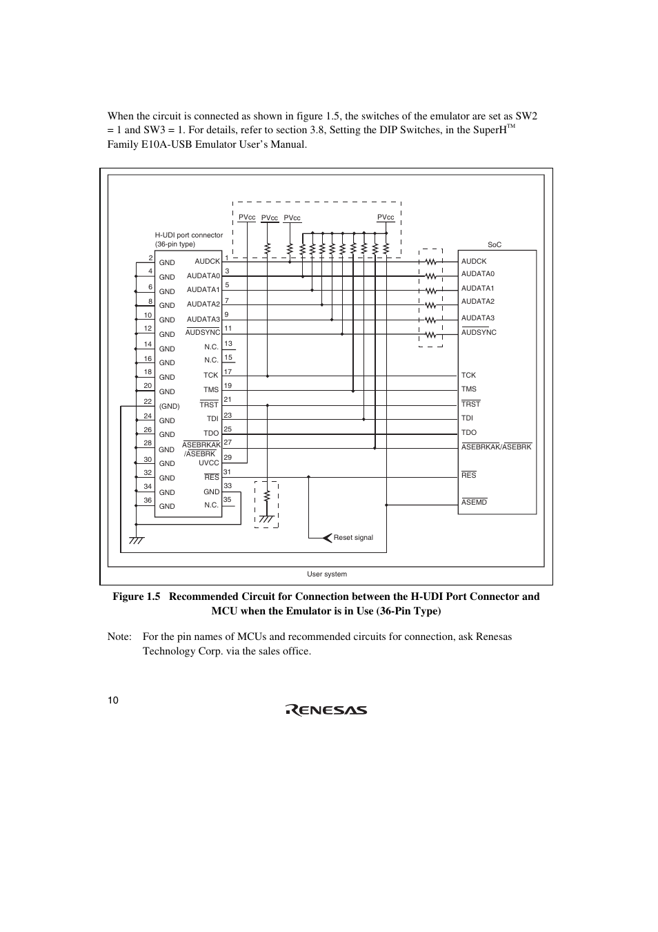 Family e10a-usb emulator user’s manual | Renesas SuperH HS0720KCU01HE User Manual | Page 16 / 54