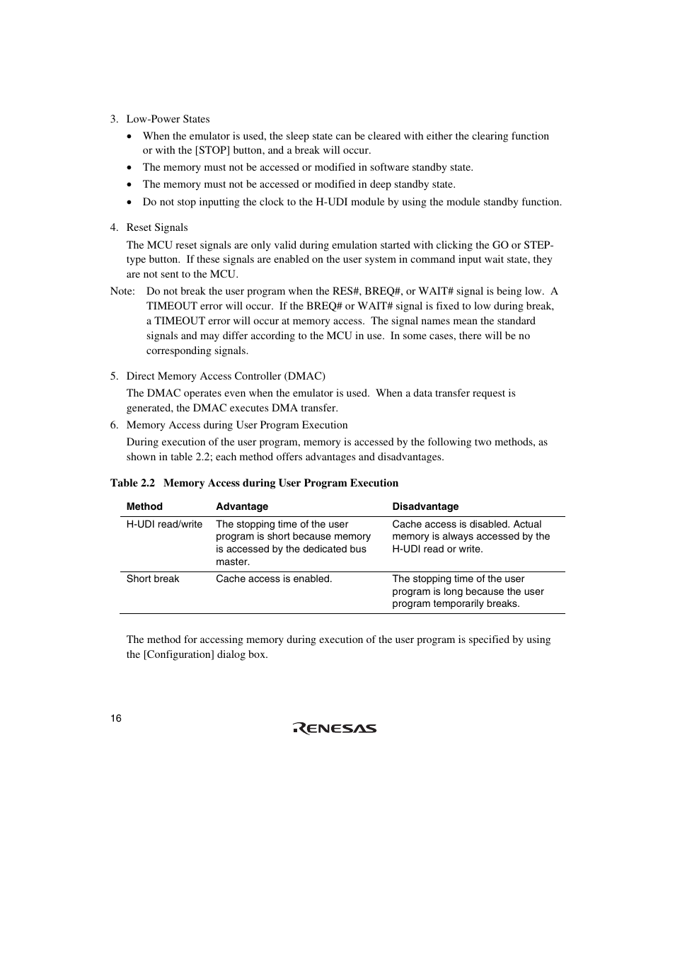Renesas SuperH HS0720KCU01HE User Manual | Page 22 / 54