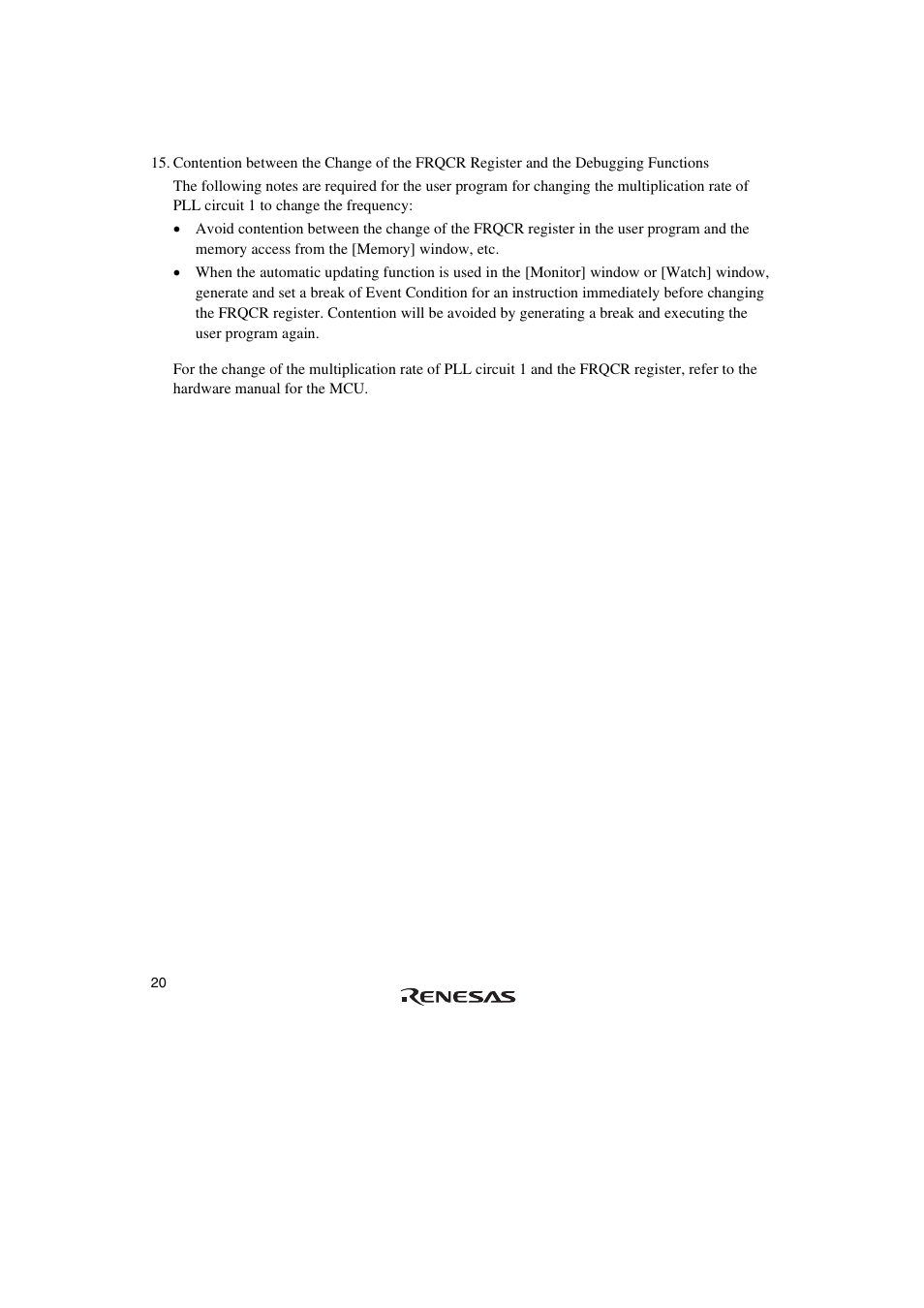 Renesas SuperH HS0720KCU01HE User Manual | Page 26 / 54