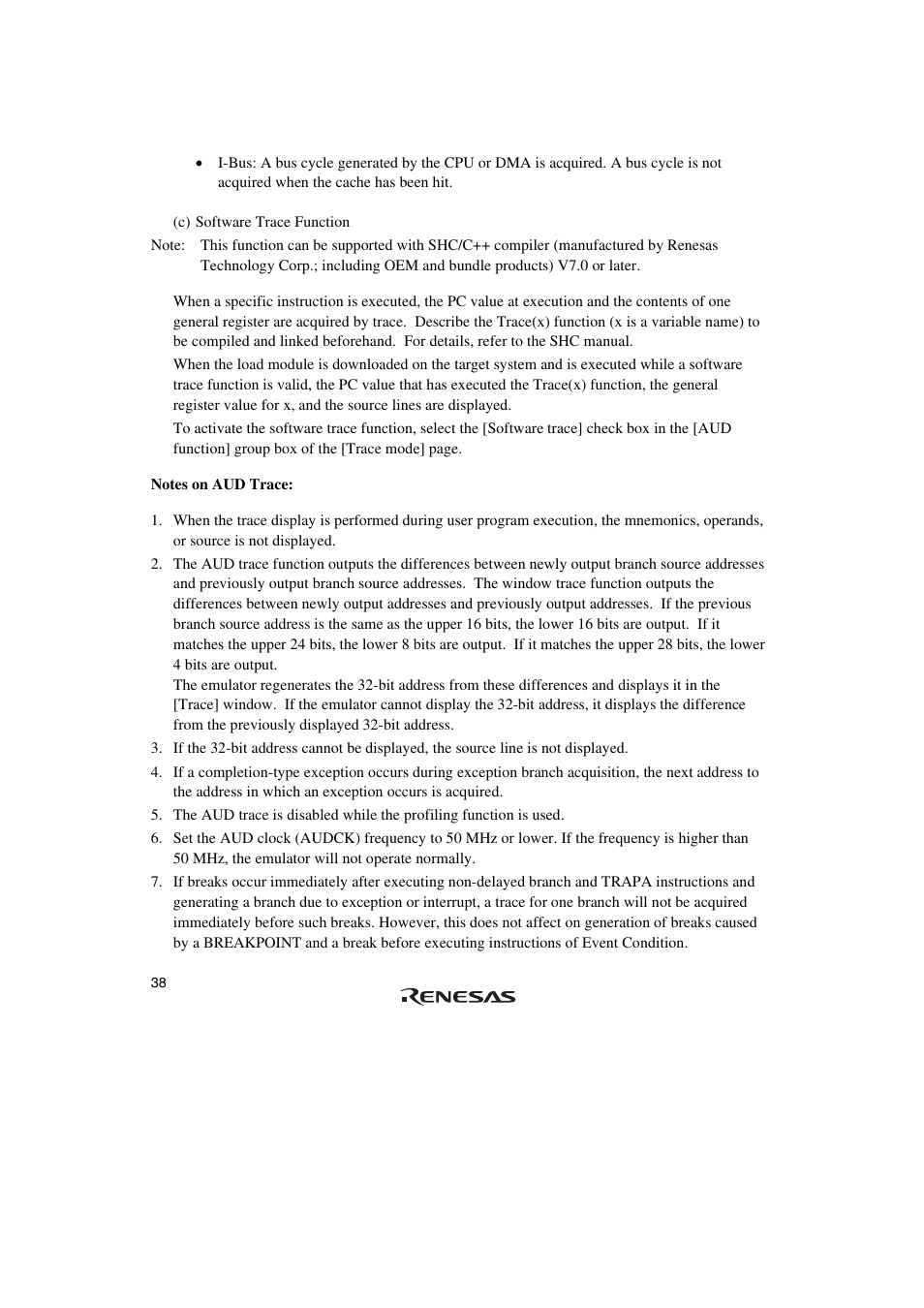 Renesas SuperH HS0720KCU01HE User Manual | Page 44 / 54