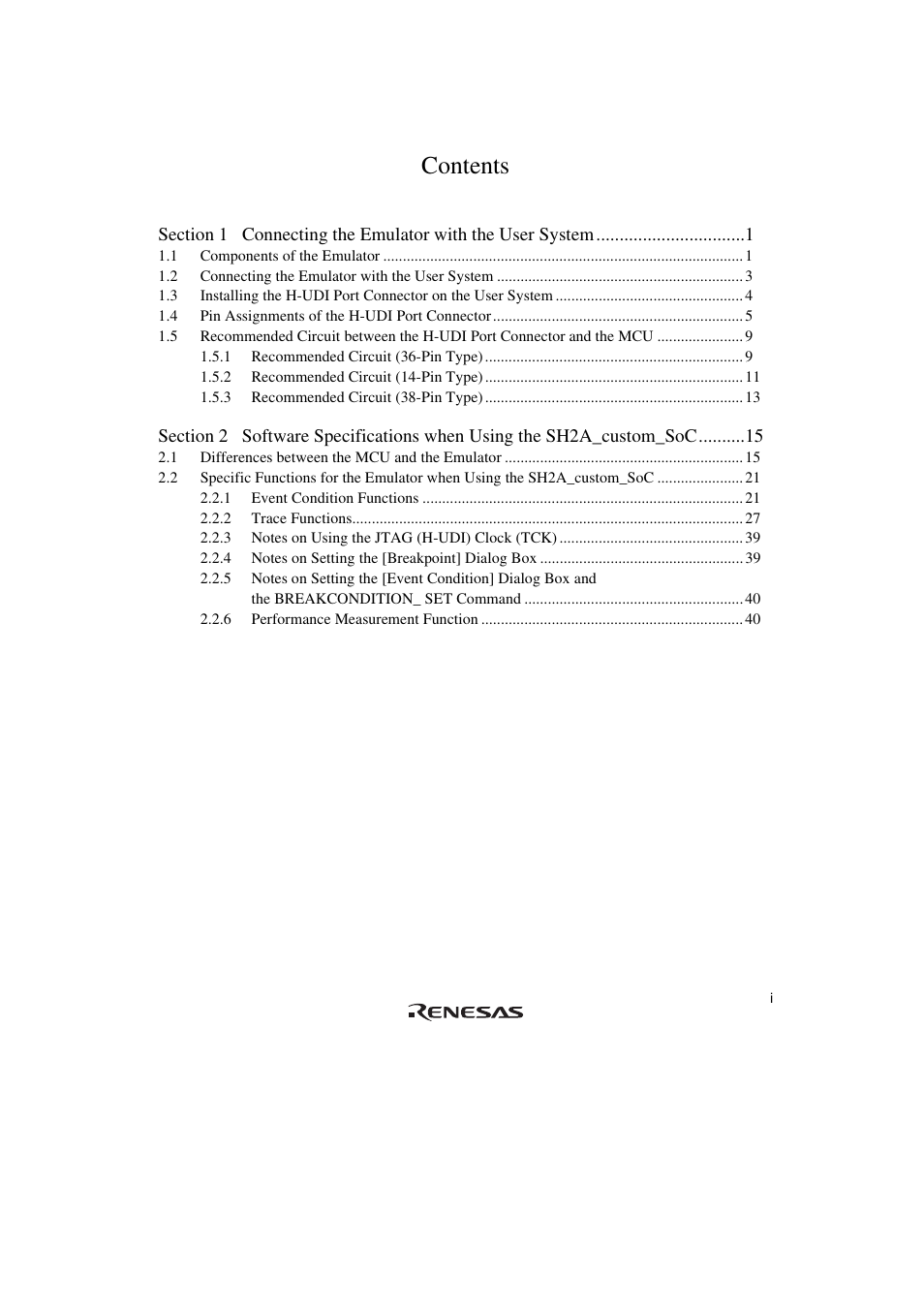 Renesas SuperH HS0720KCU01HE User Manual | Page 5 / 54
