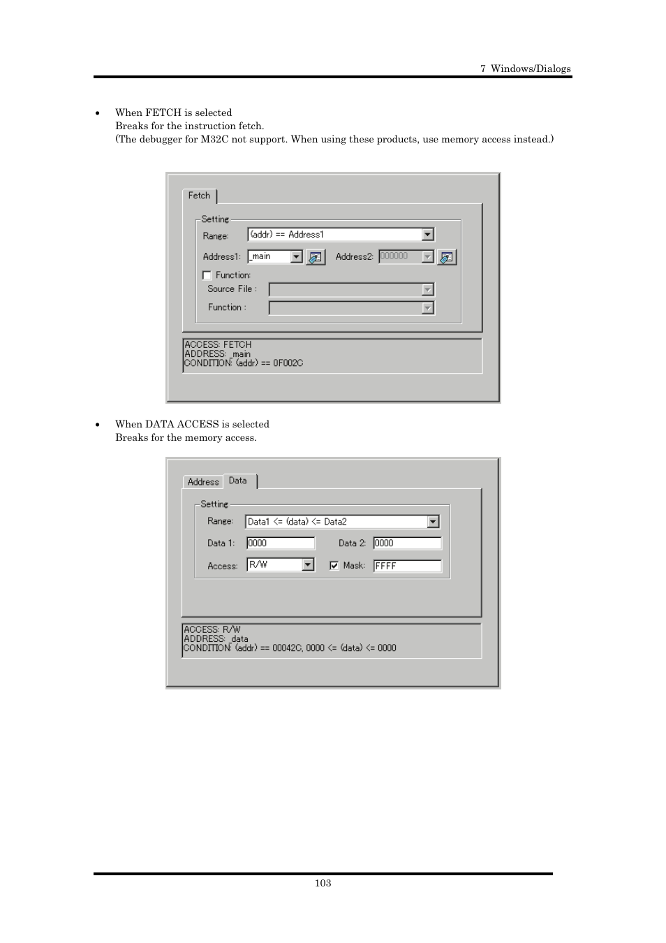 Renesas Emulator Debugger M16C PC4701 User Manual | Page 117 / 296