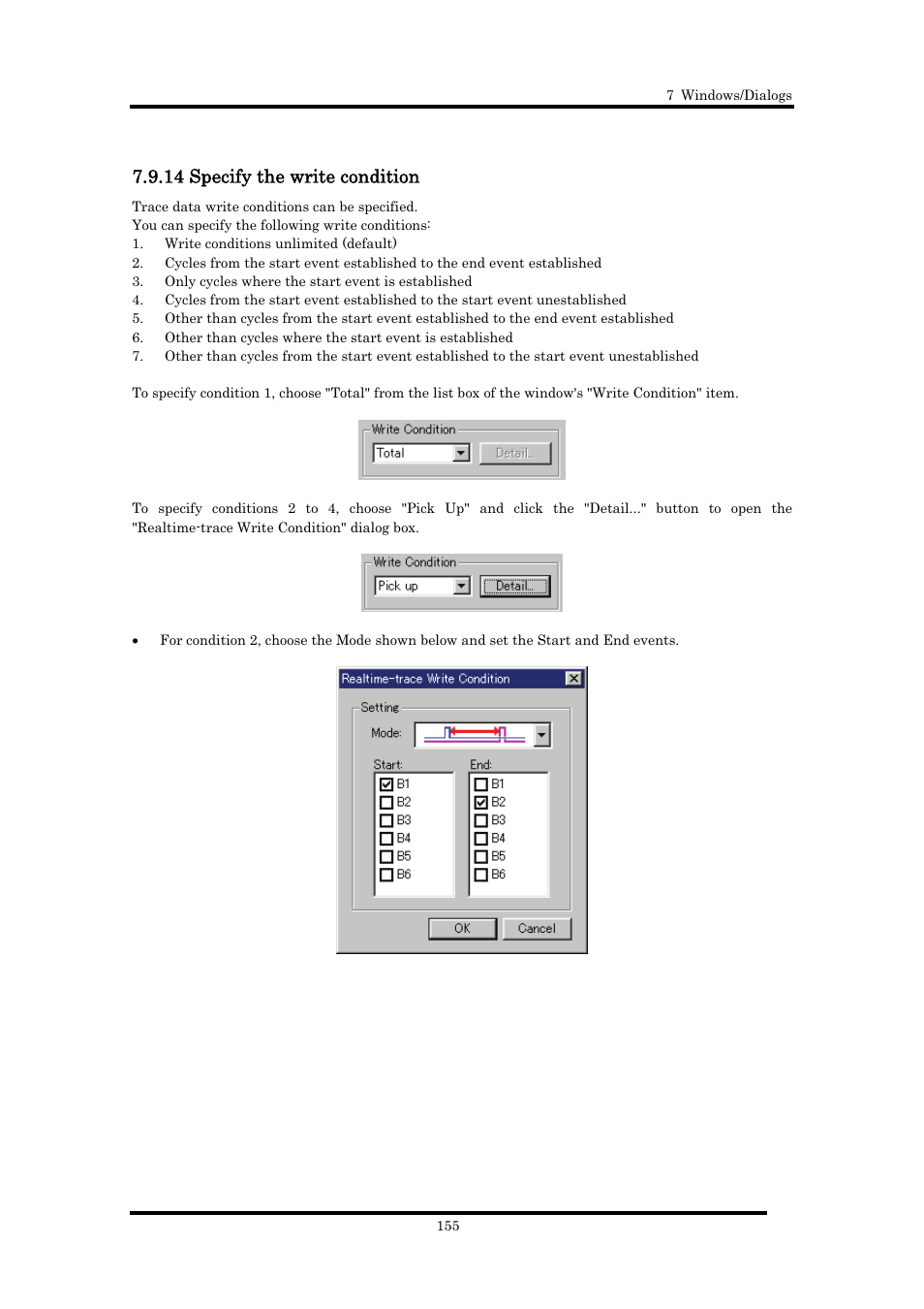 14 specify the write condition | Renesas Emulator Debugger M16C PC4701 User Manual | Page 169 / 296