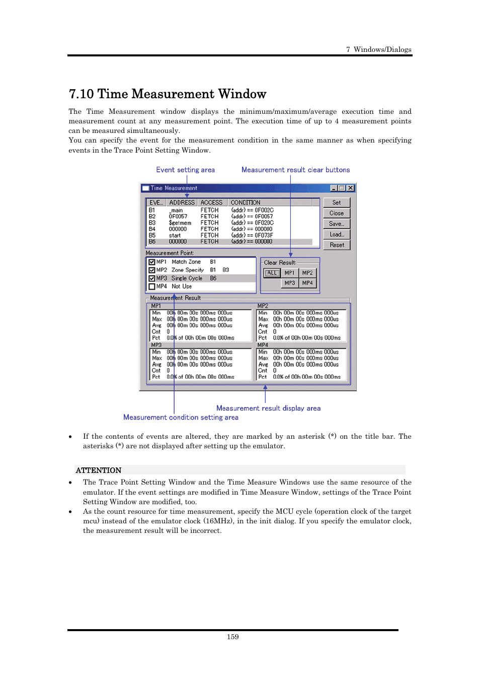 10 time measurement window | Renesas Emulator Debugger M16C PC4701 User Manual | Page 173 / 296