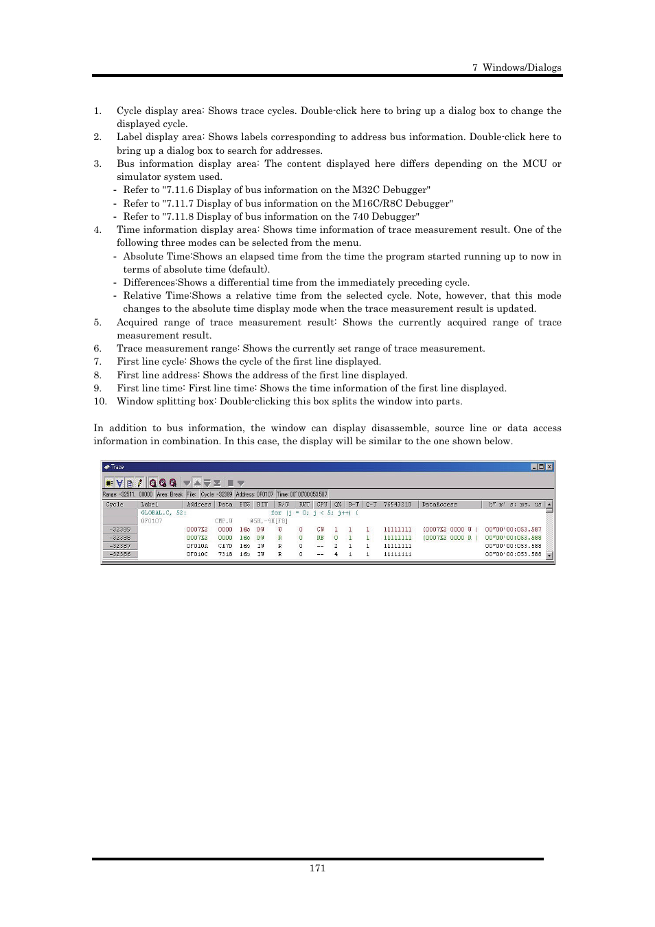 Renesas Emulator Debugger M16C PC4701 User Manual | Page 185 / 296