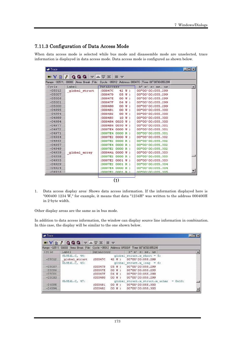 3 configuration of data access mode | Renesas Emulator Debugger M16C PC4701 User Manual | Page 187 / 296