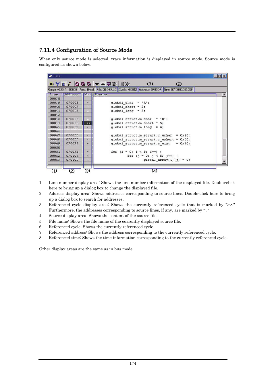 4 configuration of source mode | Renesas Emulator Debugger M16C PC4701 User Manual | Page 188 / 296
