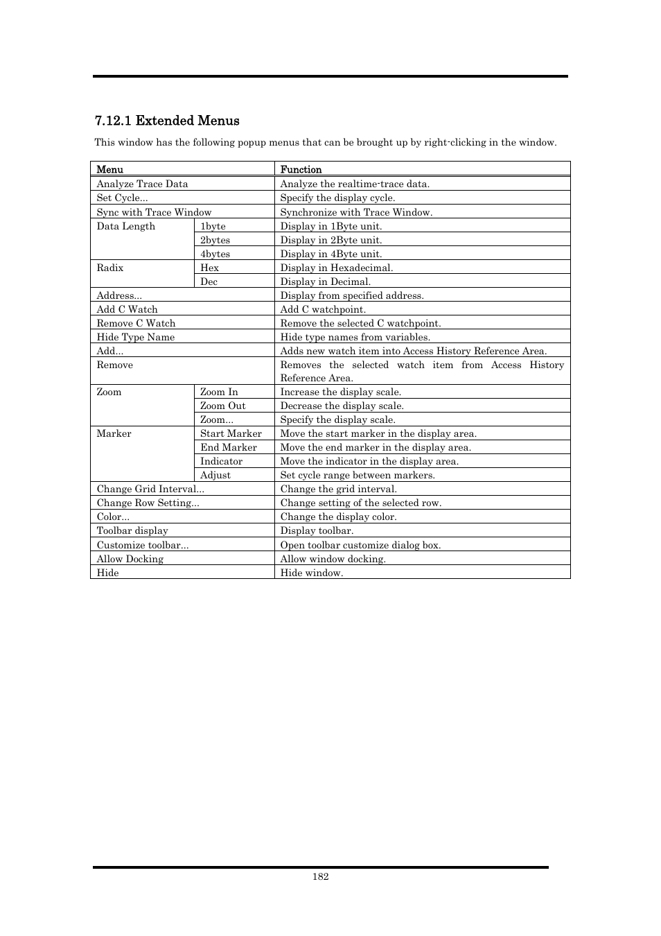 1 extended menus | Renesas Emulator Debugger M16C PC4701 User Manual | Page 196 / 296