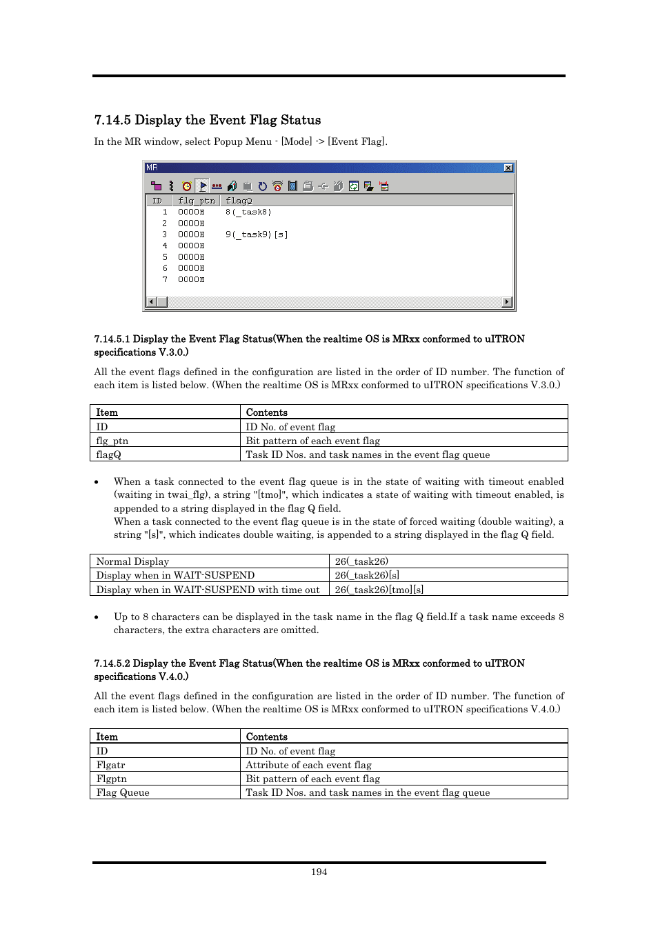 5 display the event flag status | Renesas Emulator Debugger M16C PC4701 User Manual | Page 208 / 296