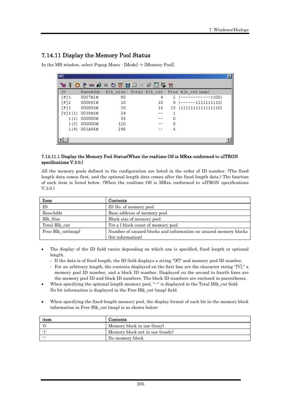 11 display the memory pool status | Renesas Emulator Debugger M16C PC4701 User Manual | Page 219 / 296