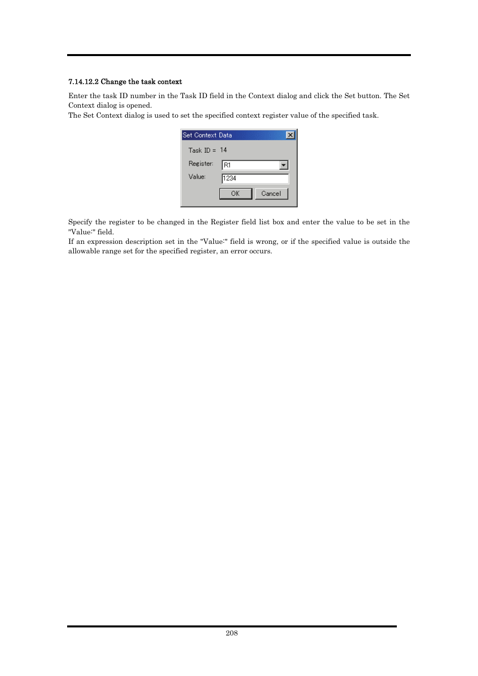 2 change the task context | Renesas Emulator Debugger M16C PC4701 User Manual | Page 222 / 296