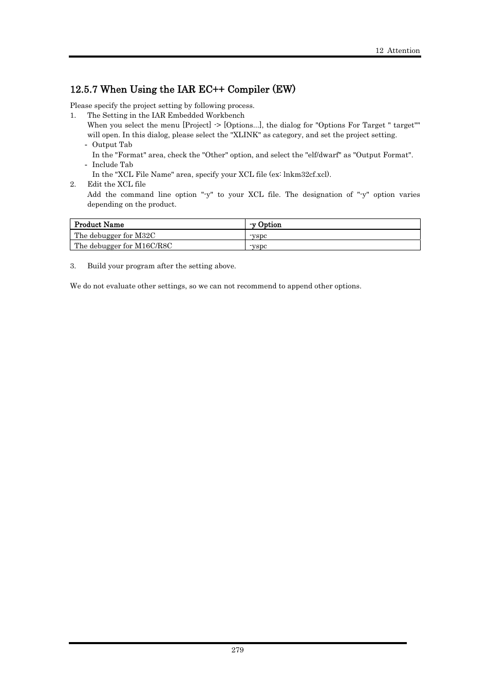7 when using the iar ec++ compiler (ew) | Renesas Emulator Debugger M16C PC4701 User Manual | Page 293 / 296