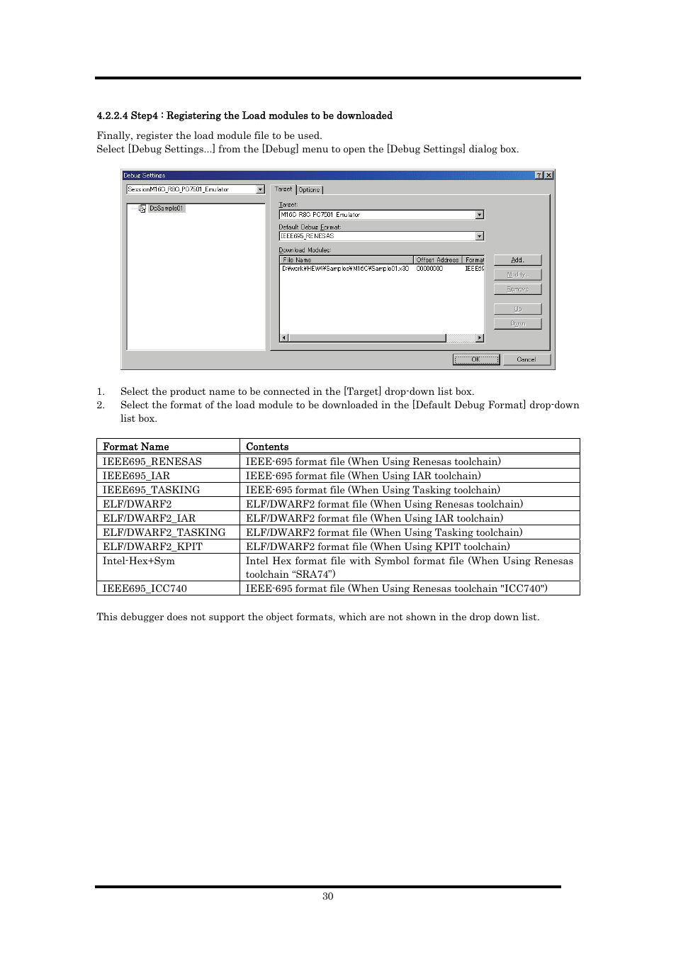 Renesas Emulator Debugger M16C PC4701 User Manual | Page 44 / 296