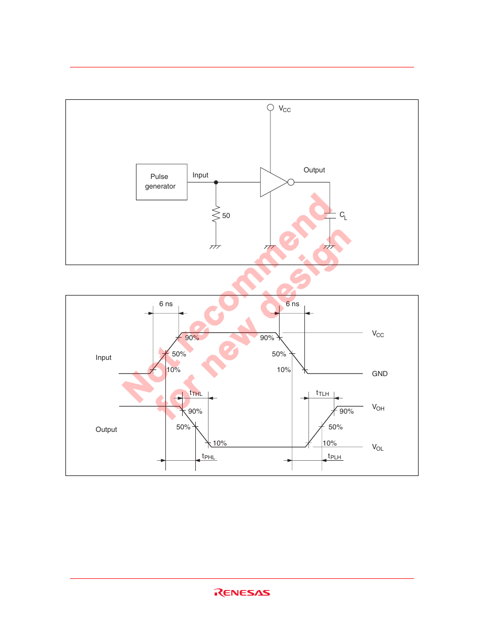 Test circuit, Waveforms | Renesas HD74UH04 User Manual | Page 5 / 7
