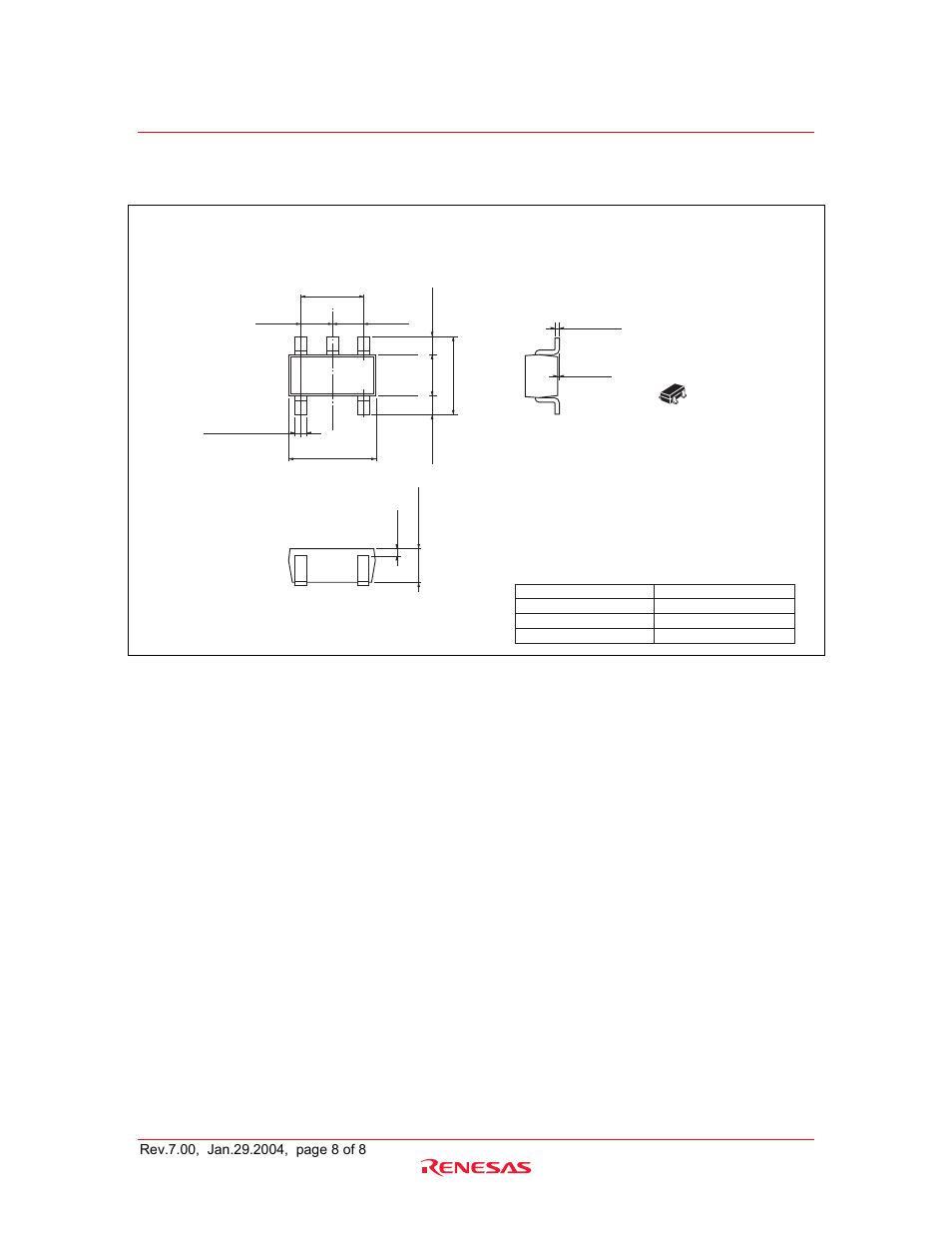 Package dimensions | Renesas HD74HCT1G66 User Manual | Page 8 / 9