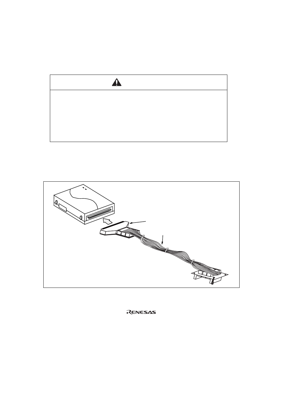 Section 2 connection procedures, Warning | Renesas H8S/2138 Series User Manual | Page 8 / 19