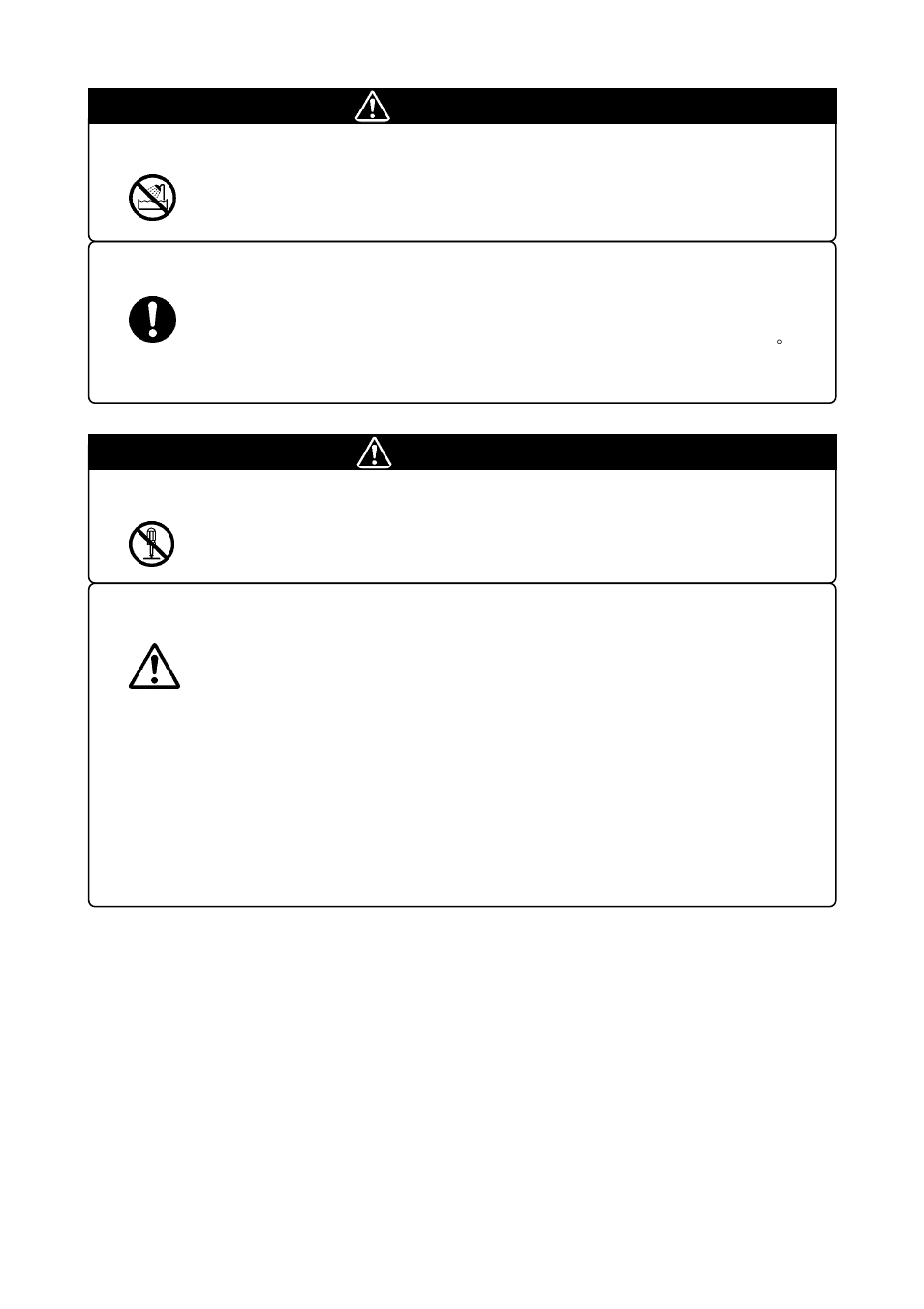 Warning, Caution, Warning for installation | Warnings for use environment, Caution to be taken for modifying this product, Cautions to be taken for handling this product | Renesas Emulation Pod M37641T2-RPD-E User Manual | Page 11 / 70