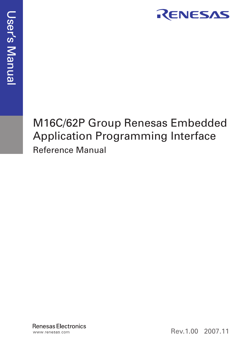 Renesas M16C/62P Group User Manual | Page 3 / 100
