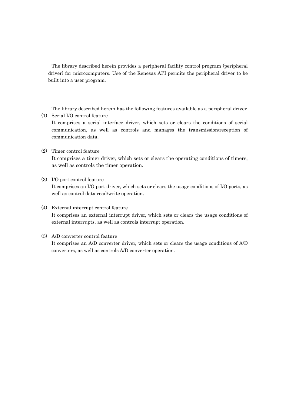 Driver, 1 overview, 2 driver features | Renesas M16C/62P Group User Manual | Page 8 / 100