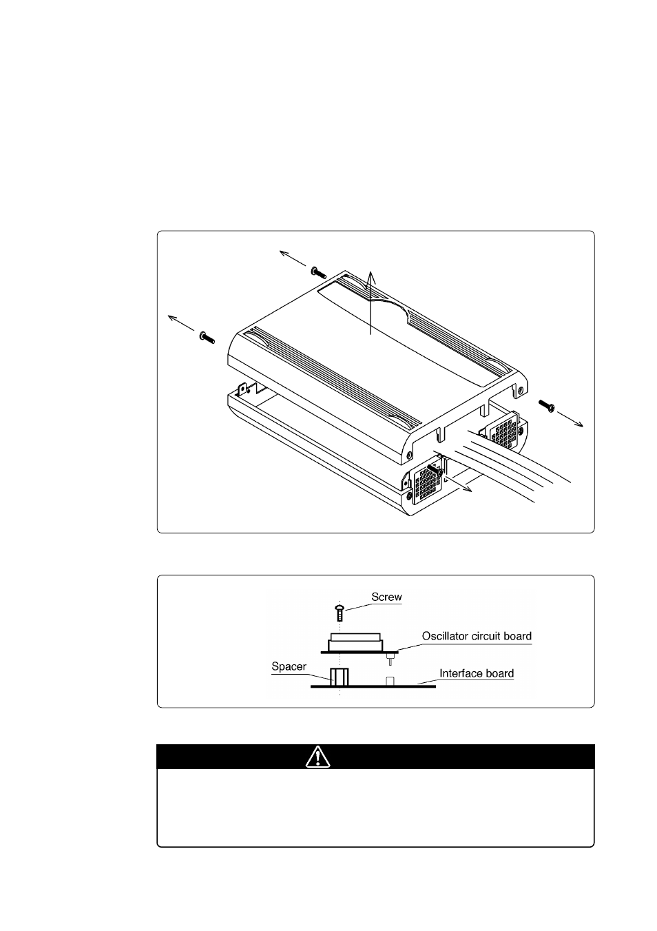 3) replacing the oscillator circuit boards, Caution, When removing the upper cover | Renesas Single-Chip Microcomputer M37900T2-RPD-E User Manual | Page 23 / 52