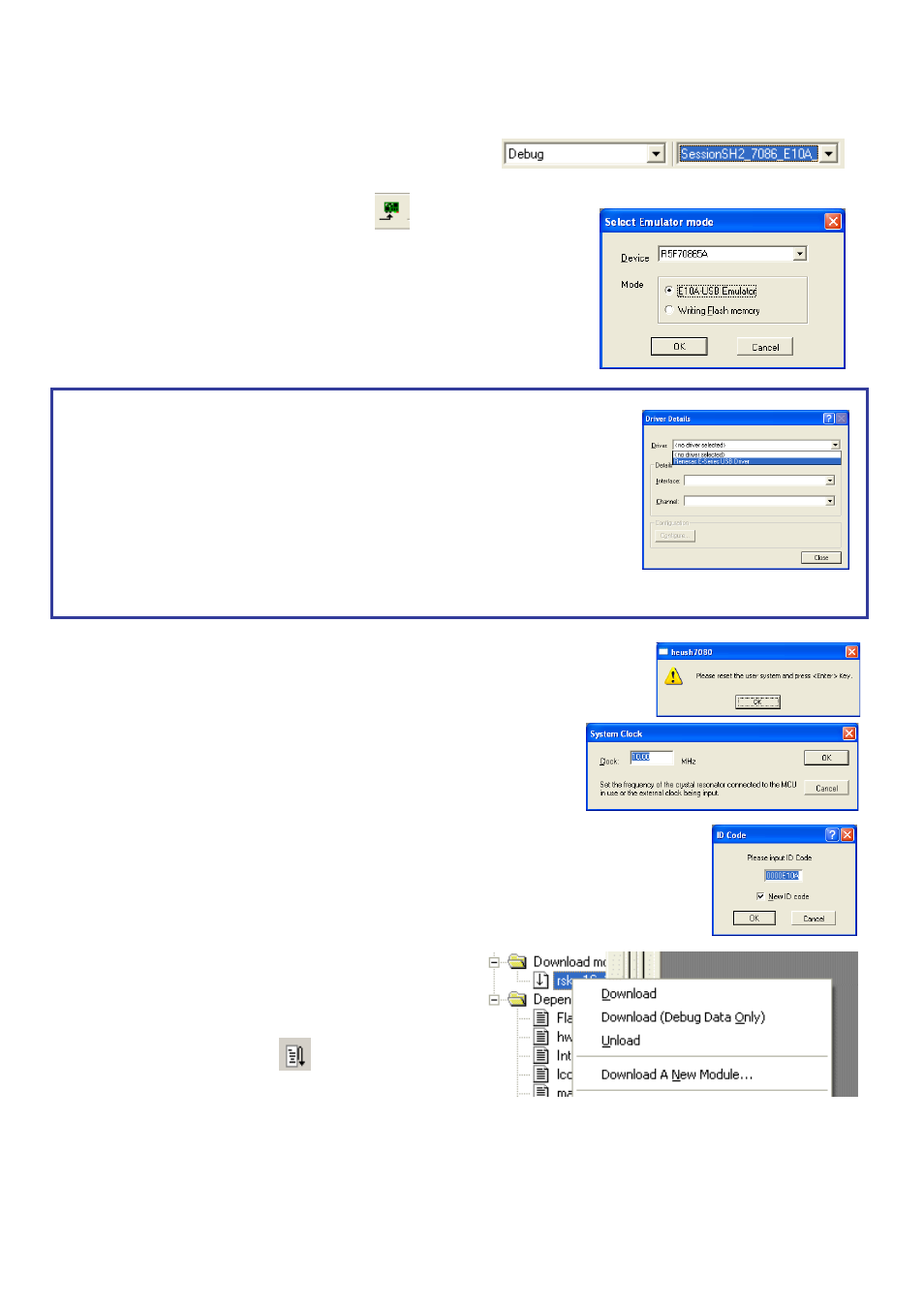Programming and debug | Renesas Renasas Single-Chip Microcomputer SH7086 User Manual | Page 5 / 6