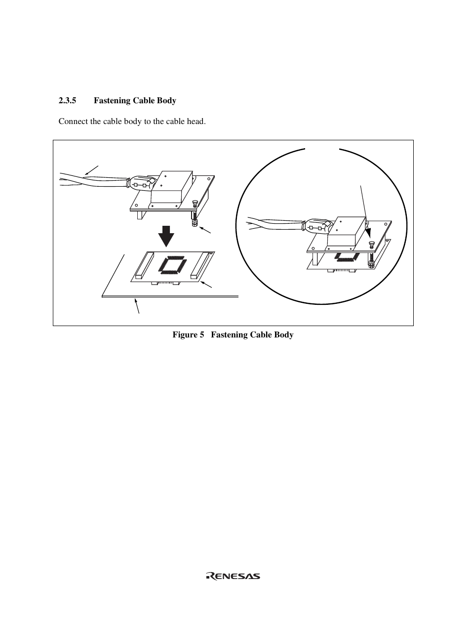 5 fastening cable body | Renesas User System Interface Cable HS36049ECH61H User Manual | Page 24 / 36