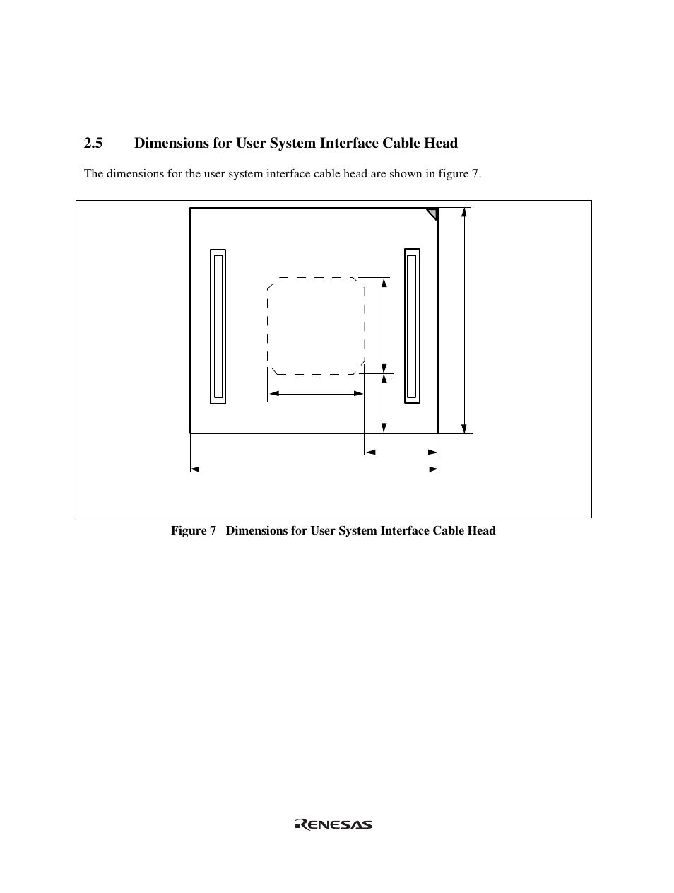 5 dimensions for user system interface cable head | Renesas User System Interface Cable HS36049ECH61H User Manual | Page 26 / 36