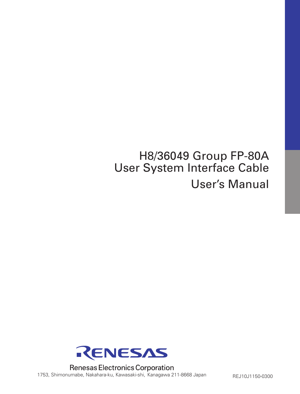 User’s manual | Renesas User System Interface Cable HS36049ECH61H User Manual | Page 36 / 36